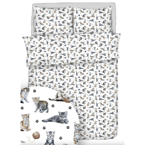 Komplet Pościeli Dziecięcej 140x160 + 50x70 Kotki