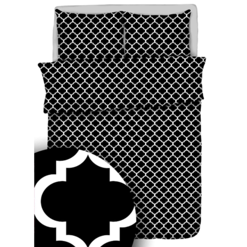 Komplet Pościeli Dziecięcej 140x160 + 50x70 Maroko Czarne