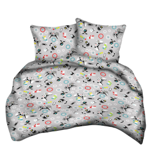 Komplet Pościeli Dziecięcej 120x160 + 50x70 Play Game Szary