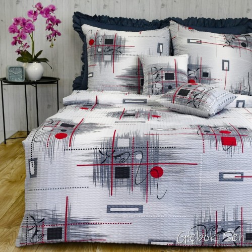 Komplet Pościeli Kora 160x200 2x70/80 Gra Czerwona