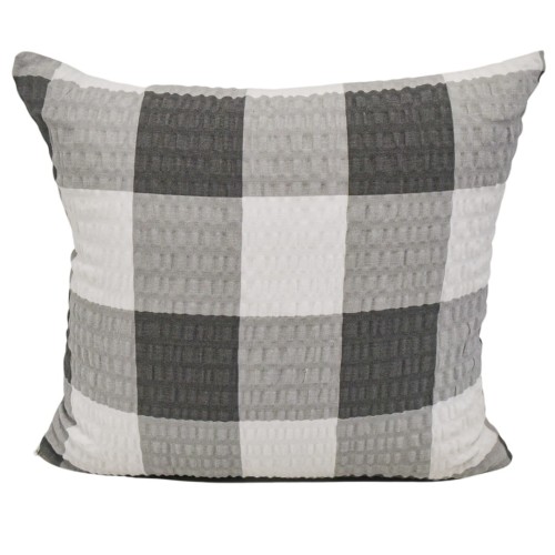 Poszewka 40x40 Kora JAŚ Krata Ika Szara