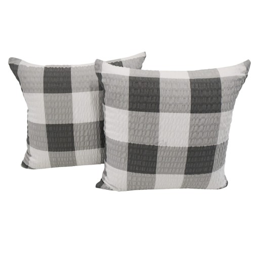 Poszewka 40x40 Kora JAŚ Krata Ika Szara