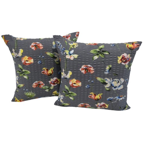 Poszewka 40x40 Kora JAŚ Kwiaty Akwarele Szare