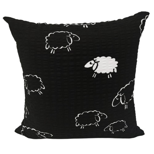 Poszewka 40x40 Kora JAŚ Owieczki Na Czarnym