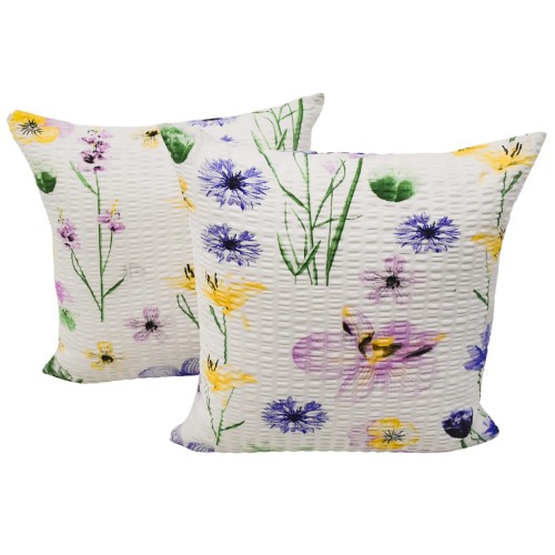 Poszewka 40x40 Kora JAŚ Malowane Bratki Na Białym