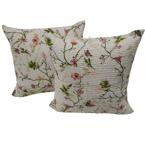 Poszewka 40x40 Kora JAŚ Powoje Z Motylem Białe