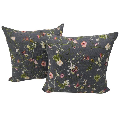 Poszewka 40x40 Kora JAŚ Powoje Z Motylem Szare