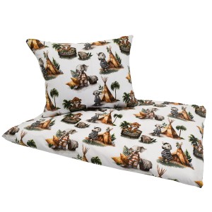Komplet Pościeli Dziecięcej 90x120 + 50x60 Zwierzaki Tipi