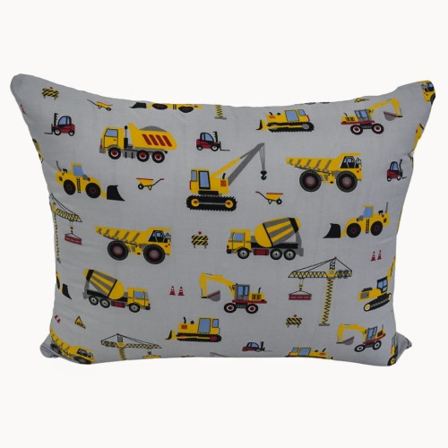 Komplet Pościeli Dziecięcej 100x160 + 70x80 Koparki Żółte Na Szarym