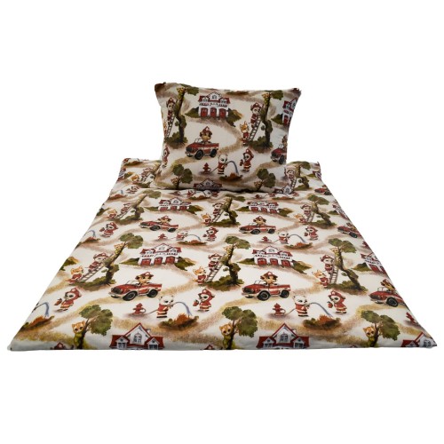 Komplet Pościeli Dziecięcej 100x135 + 50x60 Psi Strażak