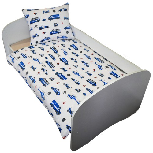 Komplet Pościeli Dziecięcej 90x120 + 50x60 Policja Na Białym