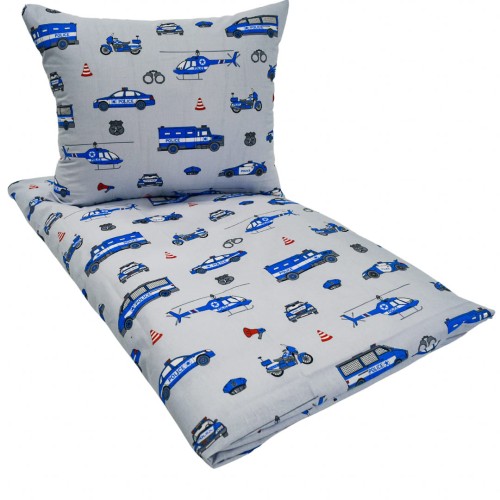 Komplet Pościeli Dziecięcej 100x160 + 70x80 Policja Na Szarym