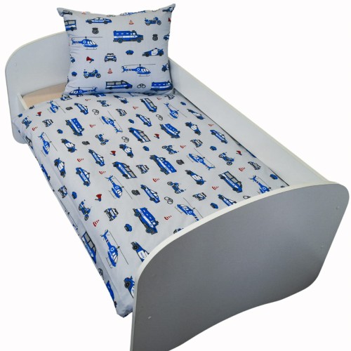 Komplet Pościeli Dziecięcej 90x120 + 50x60 Policja Na Szarym