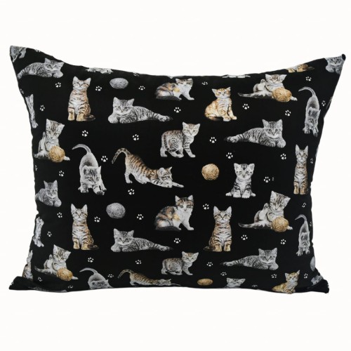 Komplet Pościeli Dziecięcej 100x160 + 70x80 Kotki Łapki Czarne