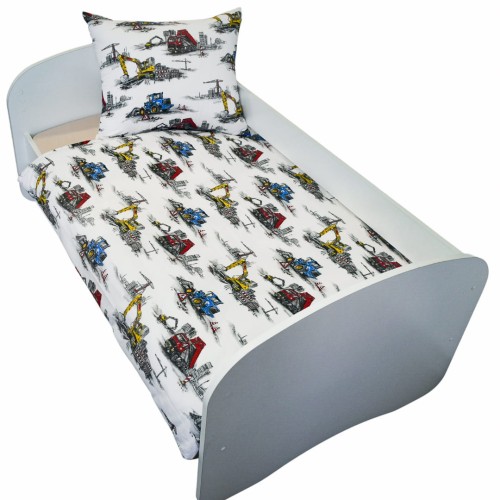 Komplet Pościeli Dziecięcej 100x160 + 50x60 Maszyny Budowlane
