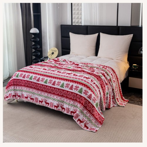 Koc Świąteczny 160x200 Mikrofibra Renifery