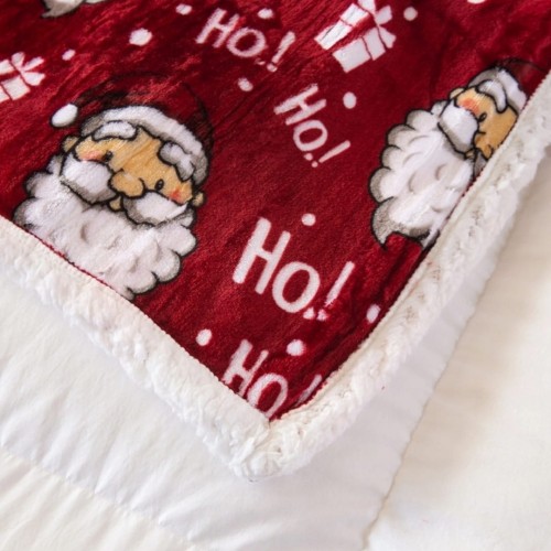 Koc Świąteczny Baranek 160x200 Mikrofibra Mikołaje Ho!Ho!