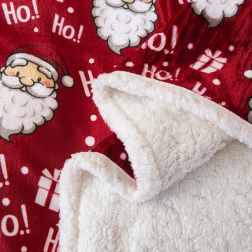 Koc Świąteczny Baranek 160x200 Mikrofibra Mikołaje Ho!Ho!