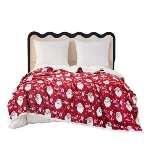 Koc Świąteczny Baranek 160x200 Mikrofibra Mikołaje Ho!Ho!