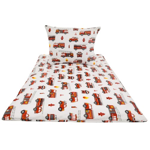 Komplet Pościeli Dziecięcej 90x120 + 50x60 Straż Biała