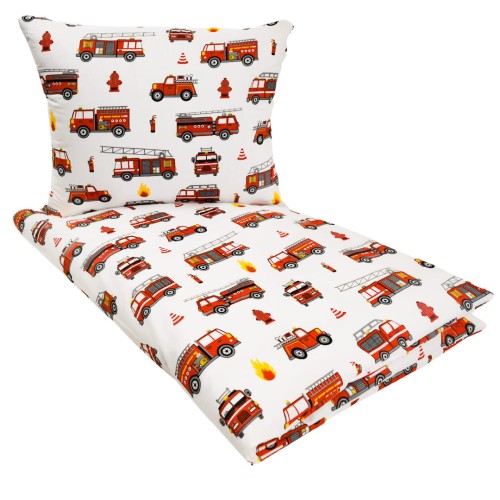 Komplet Pościeli Dziecięcej 100x160 + 70x80 Straż Biała