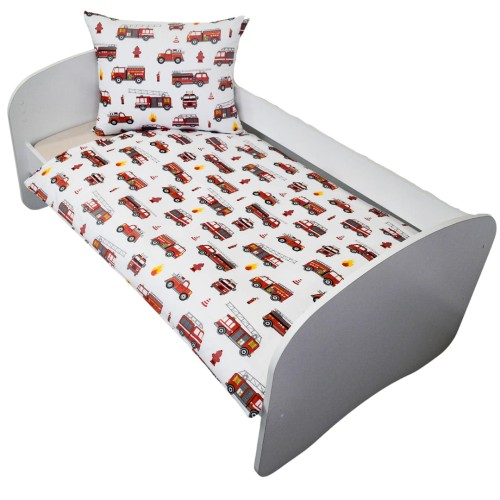 Komplet Pościeli Dziecięcej 100x160 + 70x80 Straż Biała