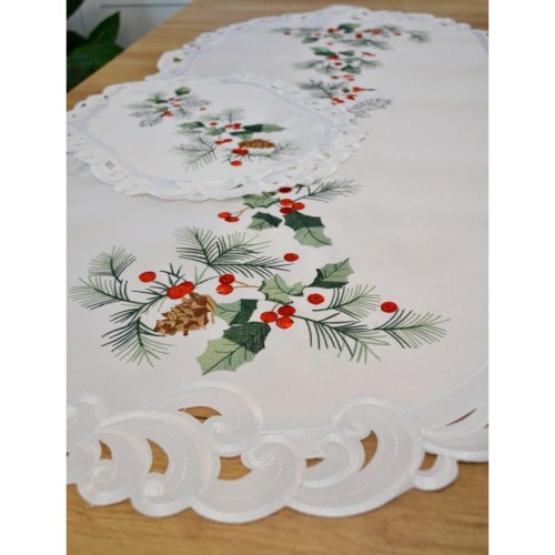 Obrus Świąteczny 60x120 Owal Haft Boże Narodzenie A184