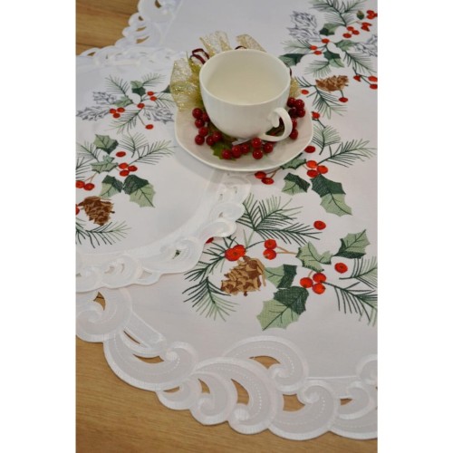 Obrus Świąteczny 60x120 Owal Haft Boże Narodzenie A184