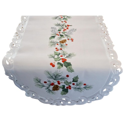 Obrus Świąteczny 60x120 Owal Haft Boże Narodzenie A184