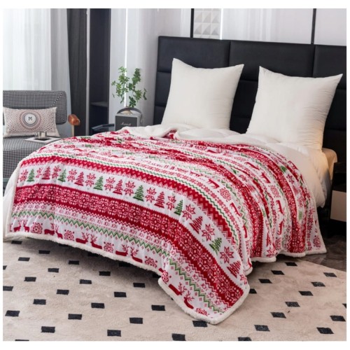 Koc Świąteczny Baranek 160x200 Mikrofibra Renifery