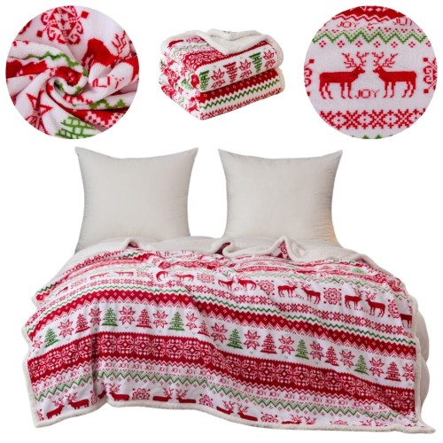 Koc Świąteczny Baranek 160x200 Mikrofibra Renifery