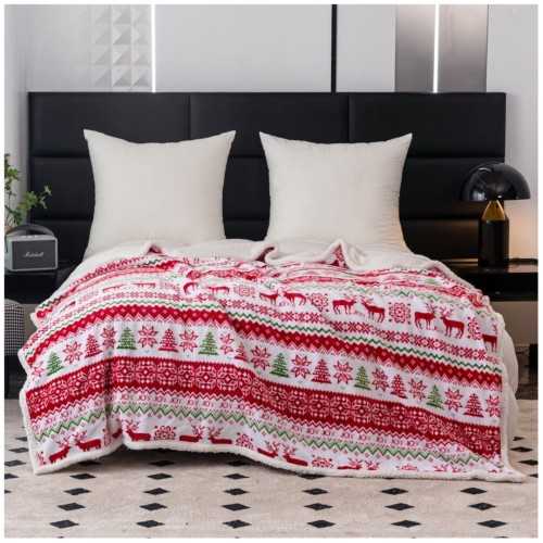 Koc Świąteczny Baranek 160x200 Mikrofibra Renifery