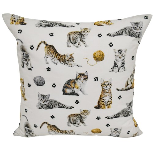Poszewka Dziecięca 40x40 Bawełniana JAŚ Kotki Łapki Białe