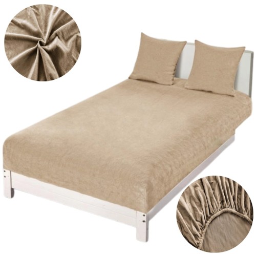 Prześcieradło Mikrofibra MIŚ z Gumką 160x200 Beżowe