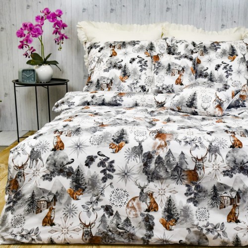 Komplet Pościeli Świątecznej 140x200 2x70/80 Zima Exclusive