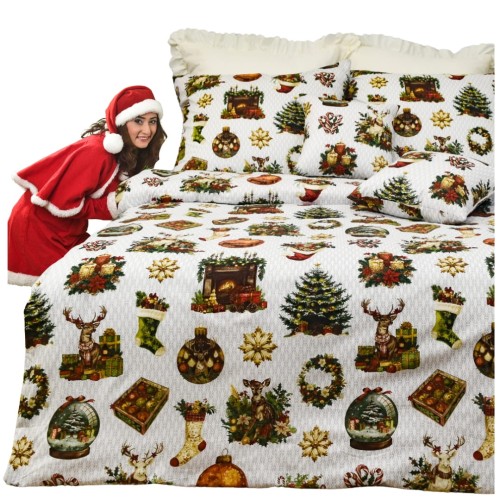 Komplet Pościeli Świątecznej 160x200 2x70/80 Świąteczny Klimat