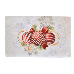 Serweta Świąteczna Gobelinowa 35x55 Bombki Szare