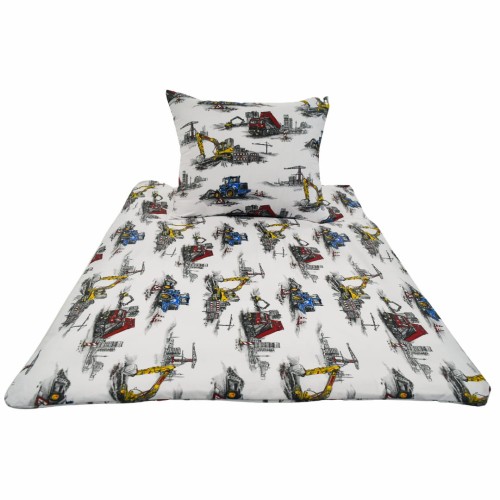 Komplet Pościeli Dziecięcej 120x160 + 70x80 Maszyny Budowlane