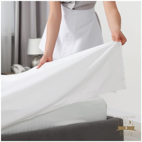 Prześcieradło Hotelowe Bawełniane 200x300 Białe 100% Bawełna