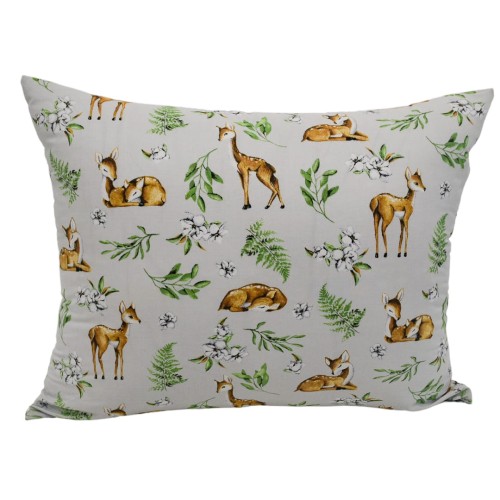 Komplet Pościeli Dziecięcej 100x135 + 40x60 Sarenki Szare