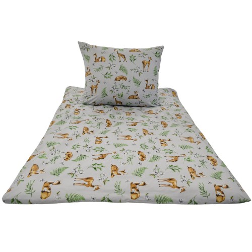 Komplet Pościeli Dziecięcej 120x160 + 50x60 Sarenki Szare