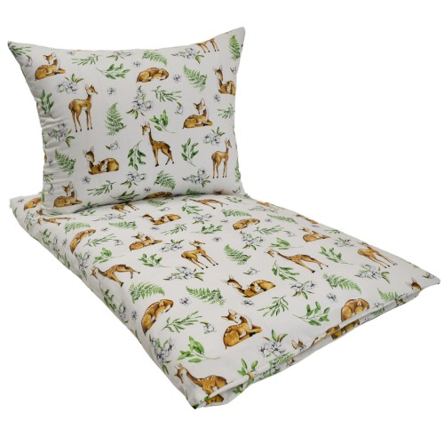 Komplet Pościeli Dziecięcej 100x135 + 40x60 Sarenki Białe