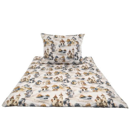 Komplet Pościeli Dziecięcej 100x160 + 50x70 Dinusie Na Wyprawie