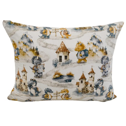 Komplet Pościeli Dziecięcej 100x135 + 50x60 Dinusie Na Wyprawie