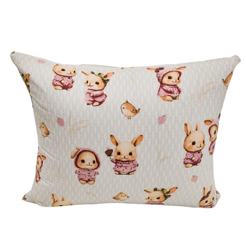 Komplet Pościeli Dziecięcej 120x160 + 50x60 Króliczki Róż