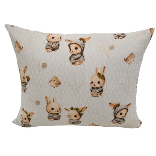 Komplet Pościeli Dziecięcej 100x135 + 50x60 Króliczki Beż