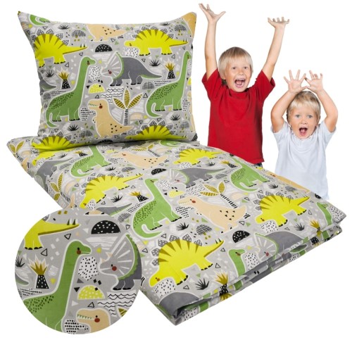 Komplet Pościeli Dziecięcej 100x160 + 50x70 Dinozaury