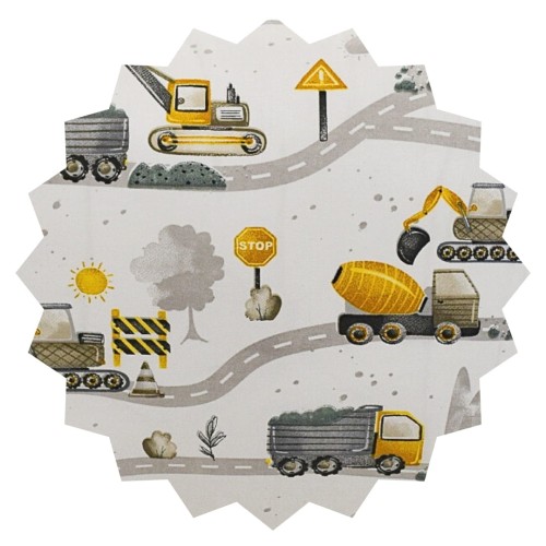 Komplet Pościeli Dziecięcej 100x135 + 50x60 Koparki Żółte Nowe