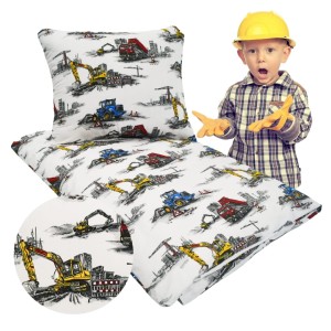 Komplet Pościeli Dziecięcej 90x120 + 40x60 Maszyny Budowlane