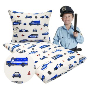 Komplet Pościeli Dziecięcej 100x160 + 70x80 Policja Na Białym